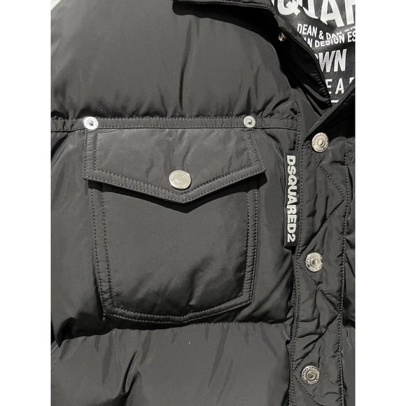 DSQUARED2 Mens Black Puffer Quilted Down Jacket Sz 50/Large NWT S74AM1097 - Picture 5 of 16